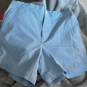 Abercrombie and fitch blue and white stripped swim trunk